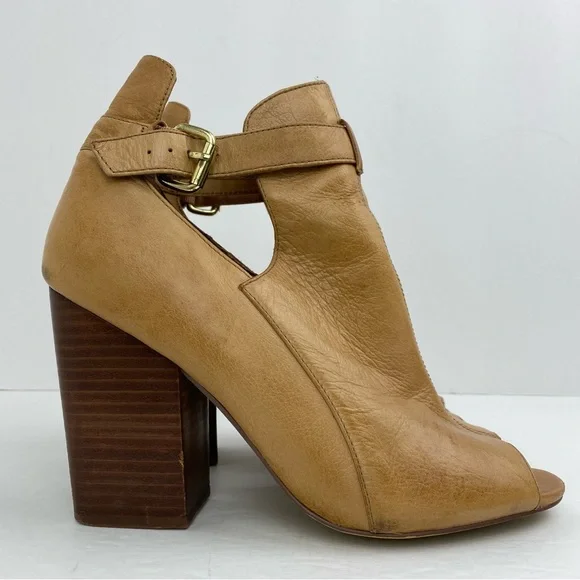 Chinese Laundry Shoes Chinese Laundry Size 8 Womens Bizarre Cognac Leather Cutout Peep Toe Booties Poshmark